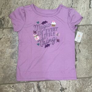 NWT Size 5T Garanimals Purple Puff Sleeve Tee with Fall Magical Print